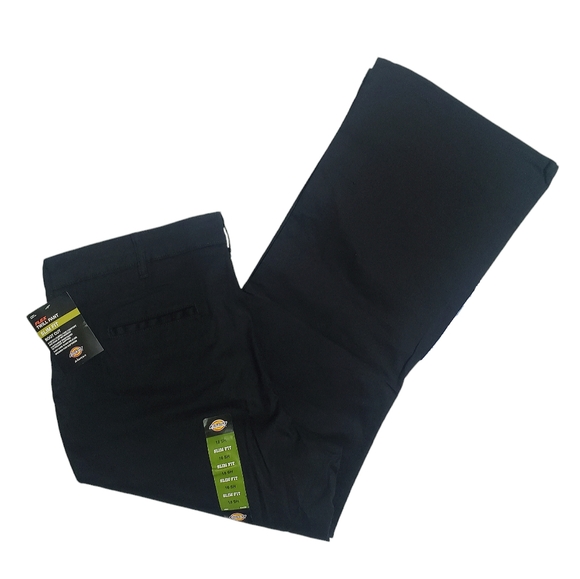 Dickies Womens FLEX Slim Fit Bootcut Twill Pants Black 18short NWT - Picture 6 of 8